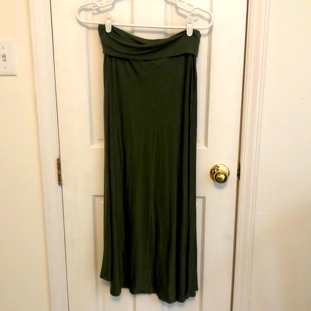 Sunny Leigh olive knit maxi skirt S
